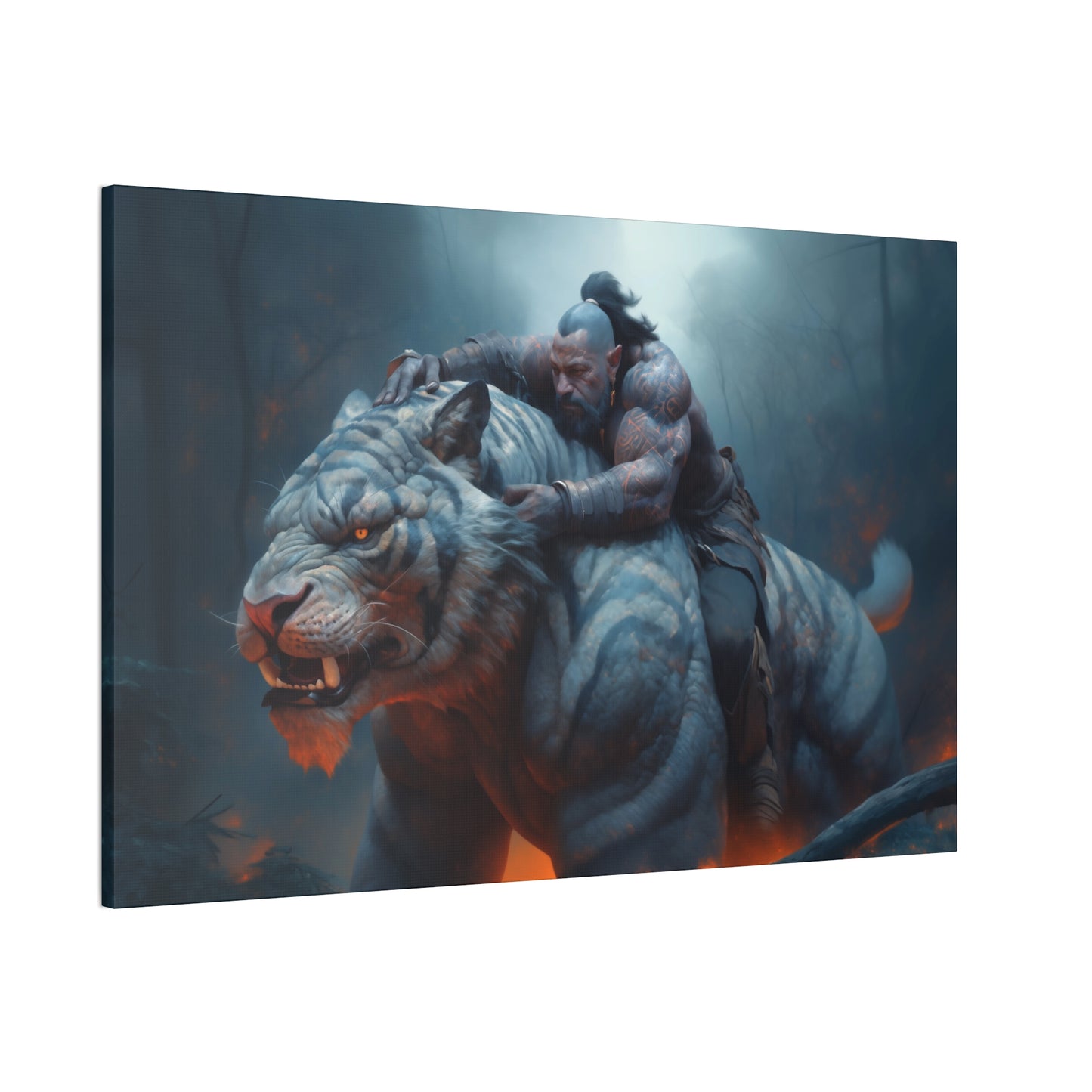 "Tiger Rider"  Canvas Stretched, 0.75" - Print