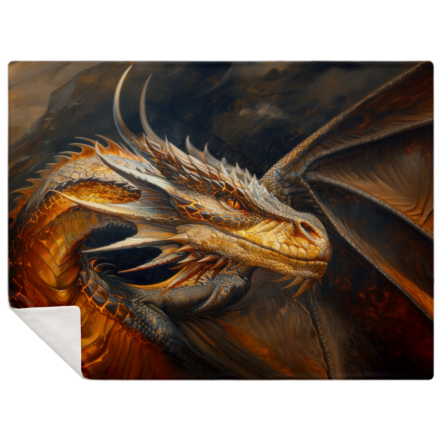 Fireheart - Grandfather Dragon Premium Microfleece Blanket