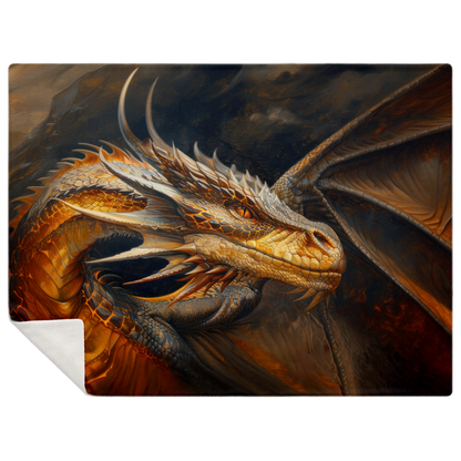 Fireheart - Grandfather Dragon Premium Microfleece Blanket