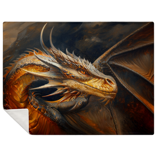 Fireheart - Grandfather Dragon Premium Microfleece Blanket