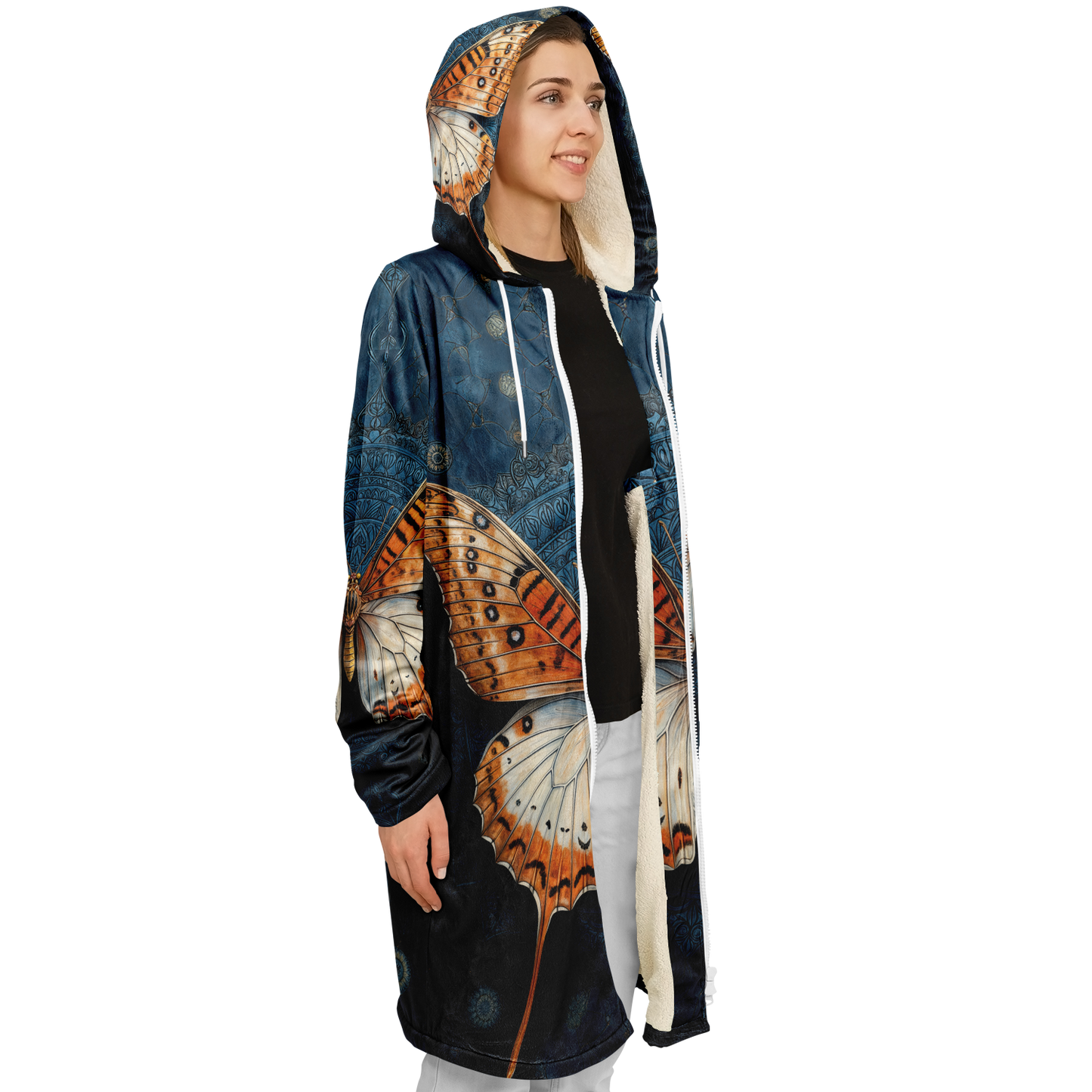 Orange Dipped Stargazer Butterfly Cloak Zipper Cloak