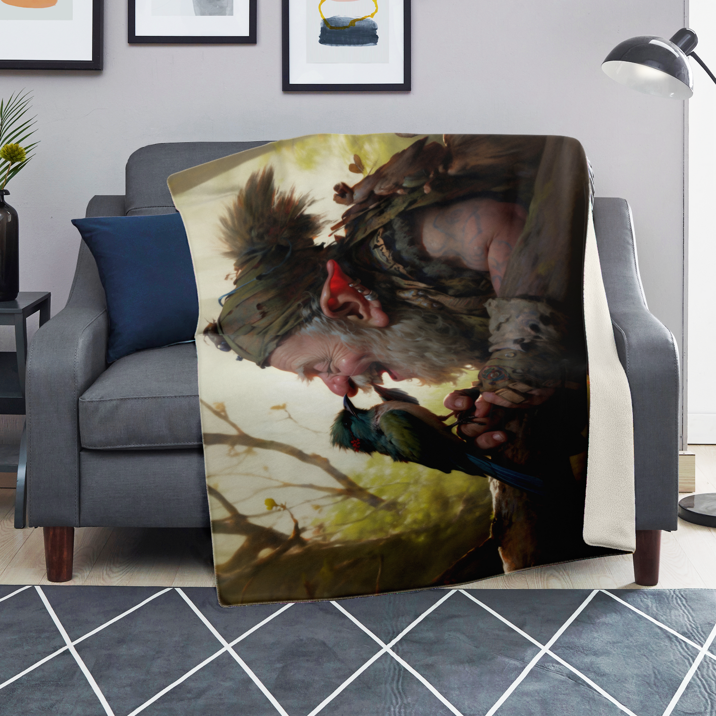 Feathered Jester Premium Microfleece Blanket