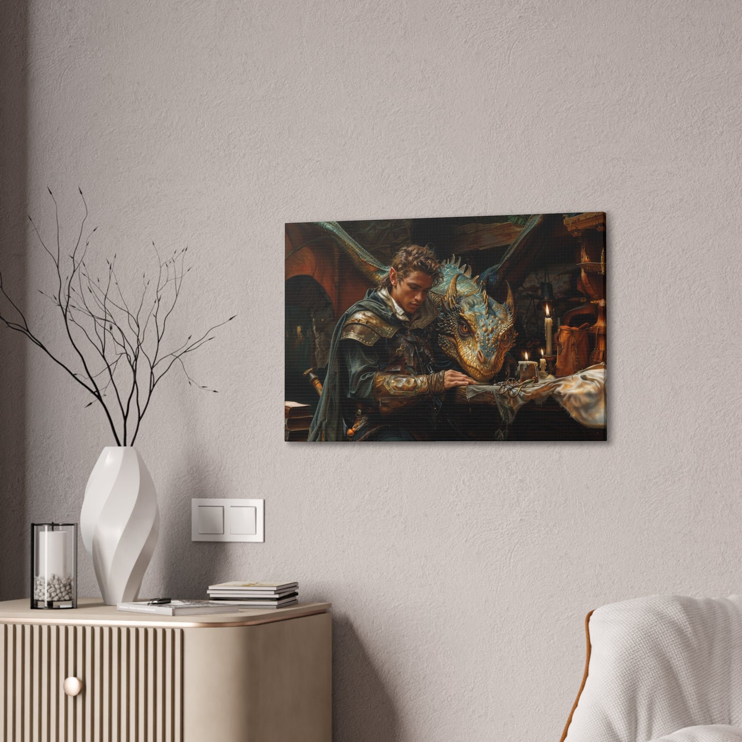 "Candlelit Companions"  Canvas Stretched, 0.75" - Print