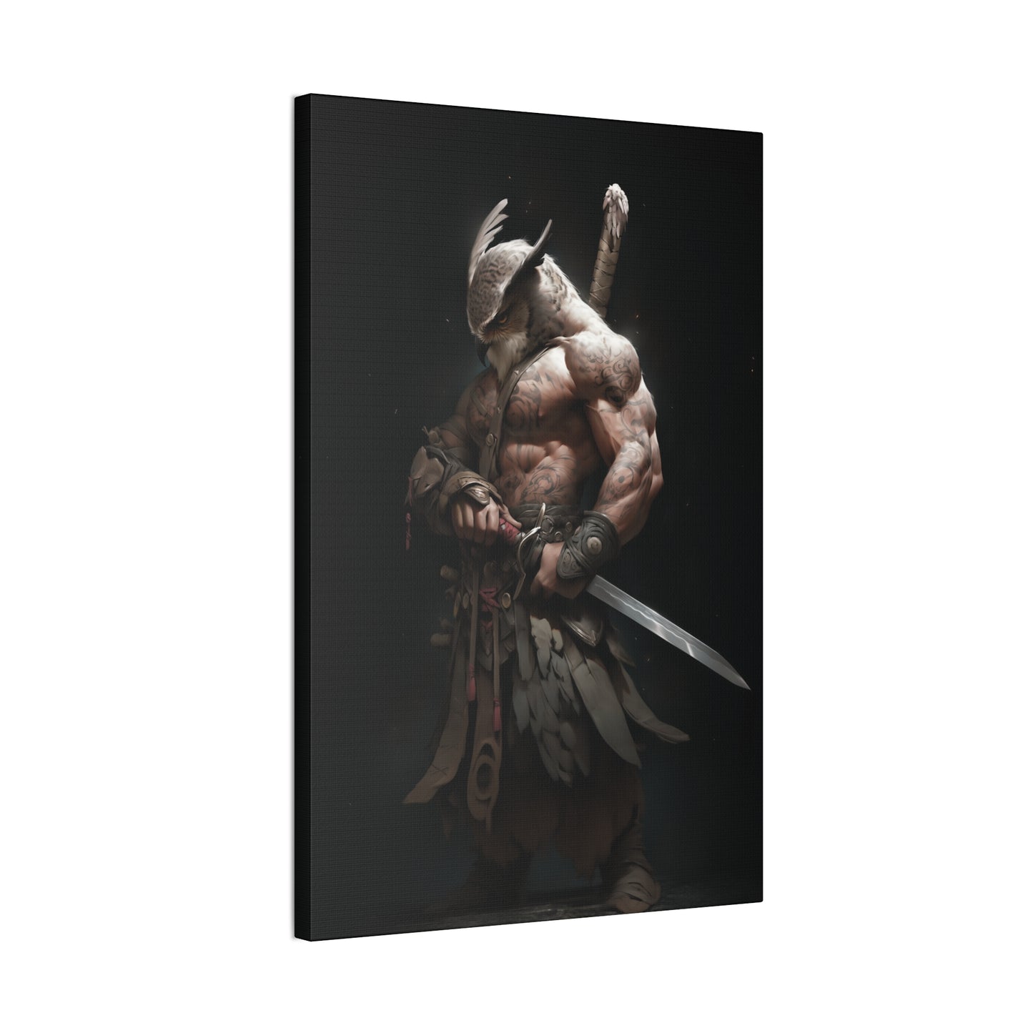 "Owl Hybrid Warrior" Canvas Stretched, 0.75" - Print