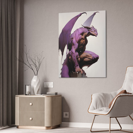 "Zephyrion The Violet Winged Draconian" Canvas Stretched, 0.75" - Print