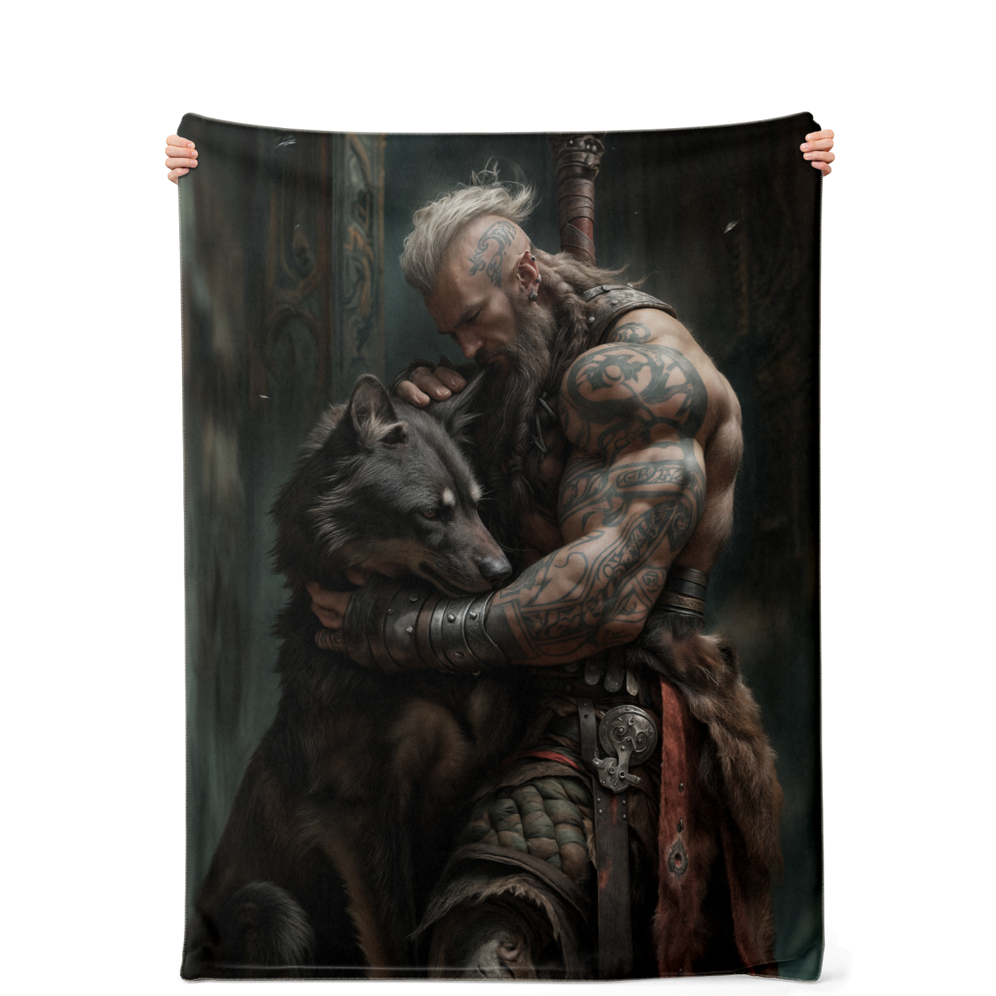 A Vikings Best Friend Premium Microfleece Blanket