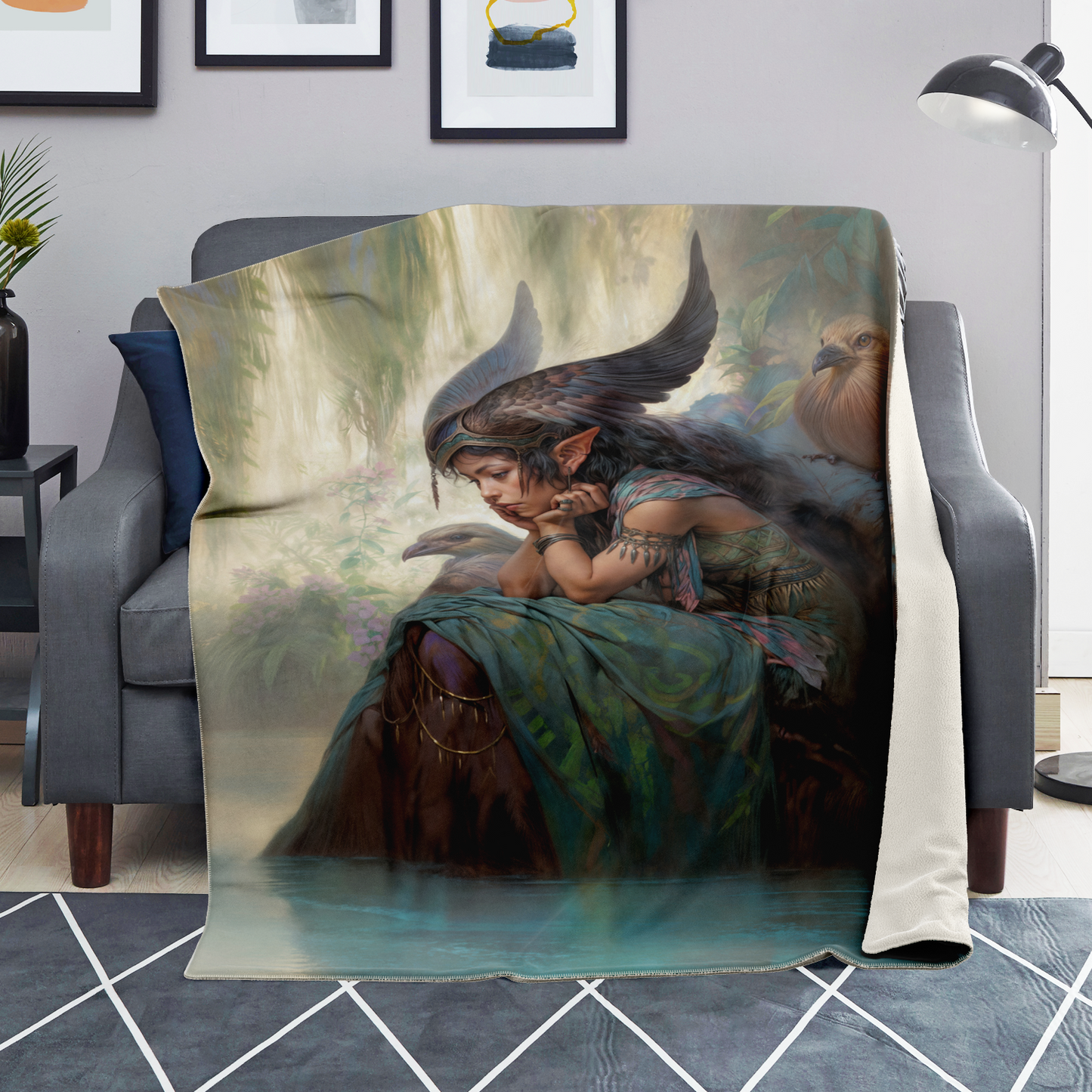 Wings of the Weeping Willow Premium Microfleece Blanket