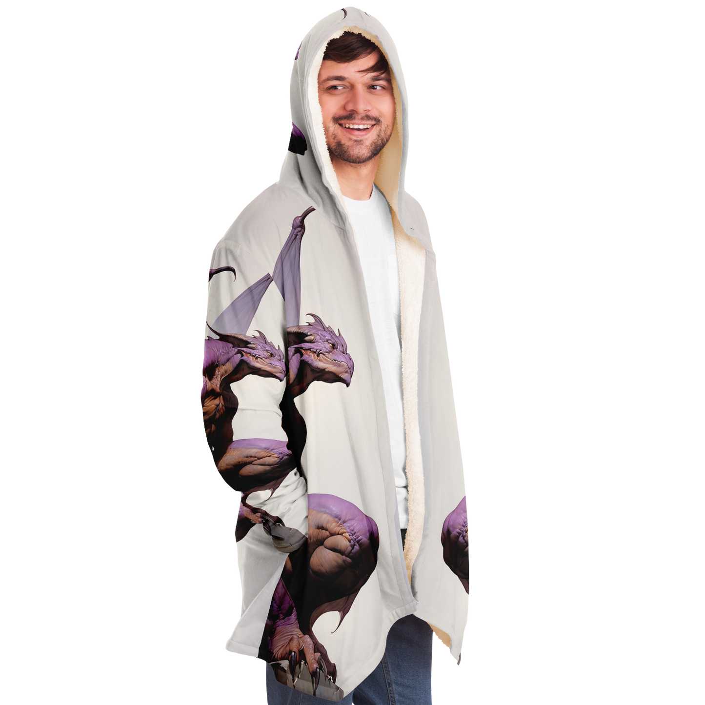 Zephyrion The Violet Winged Draconian Microfleece Cloak