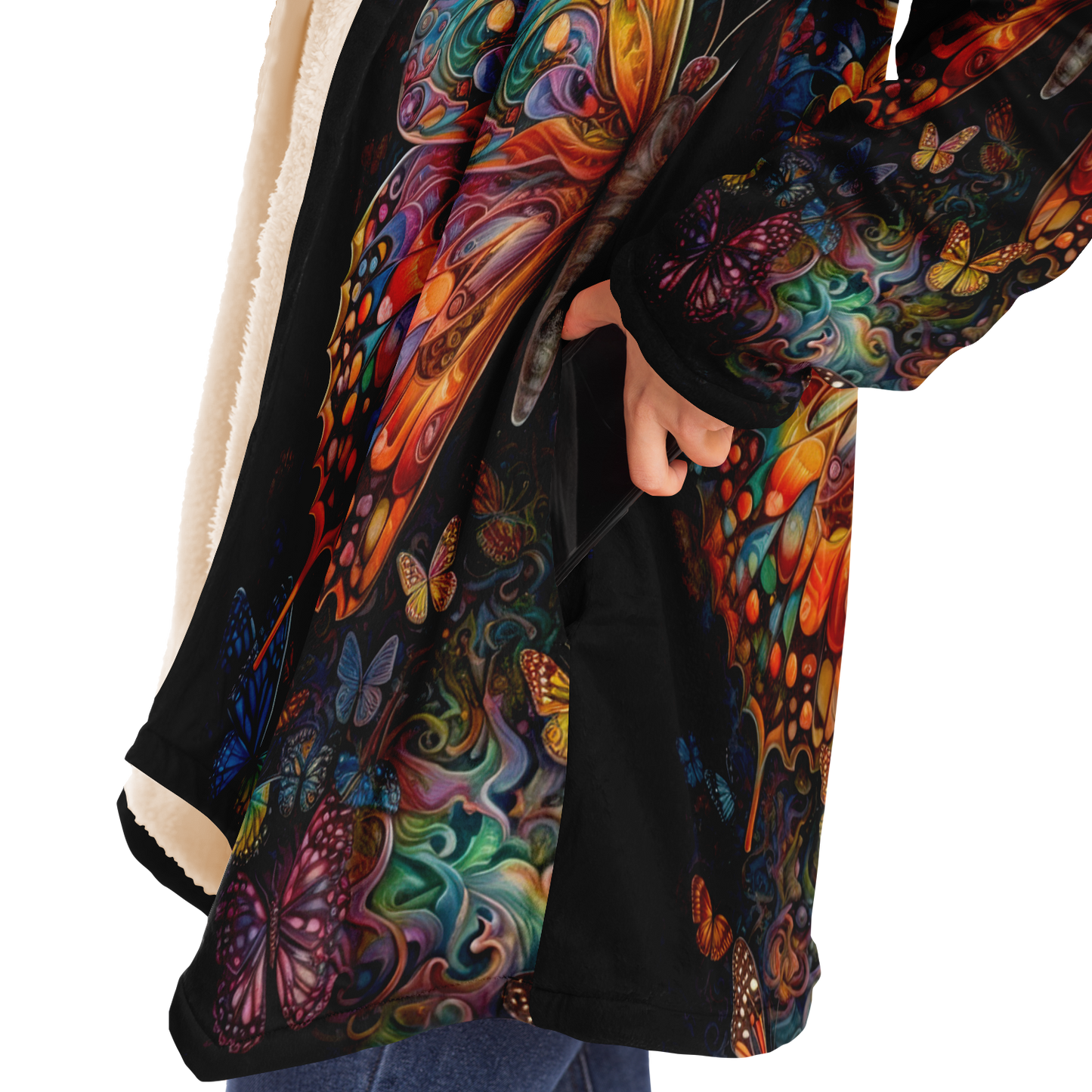 Psychedelic Monarch Microfleece Cloak