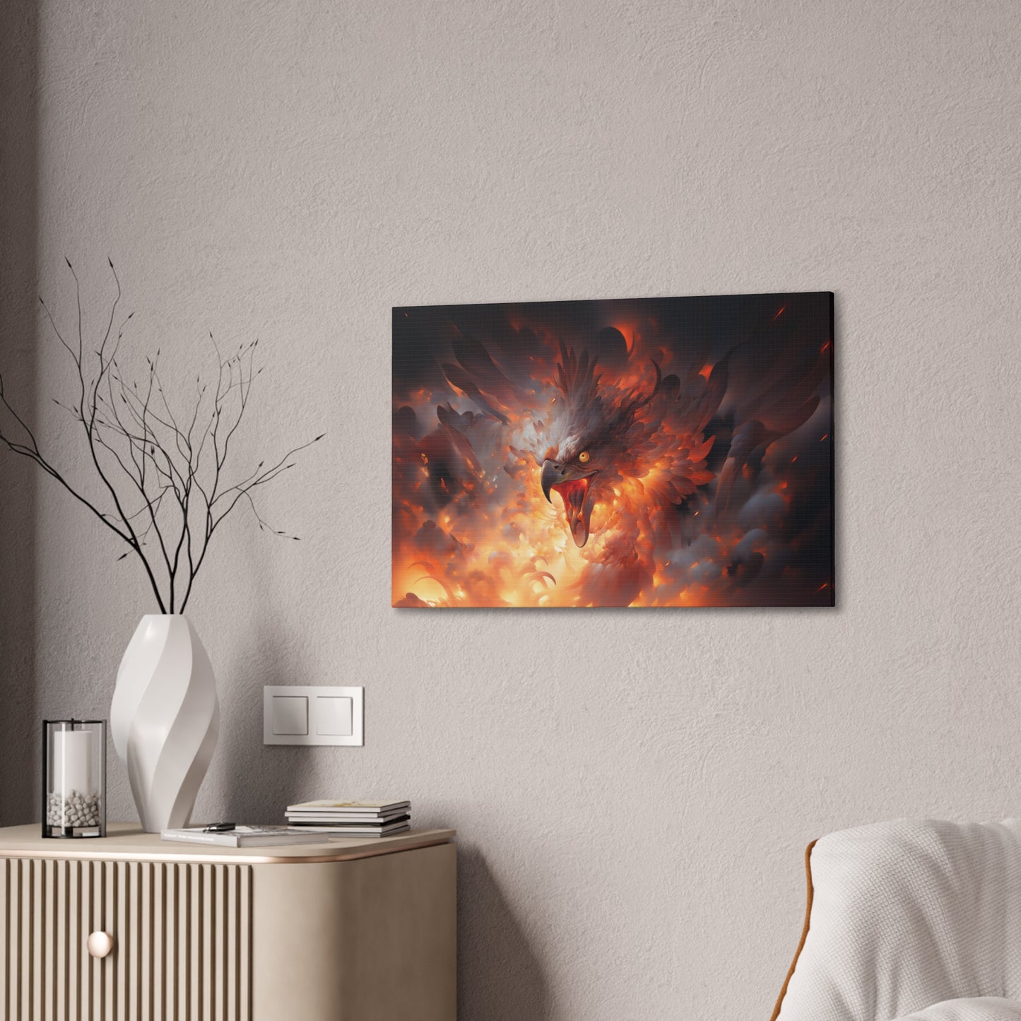 "Phoenix Fury"  Canvas Stretched, 0.75" - Print