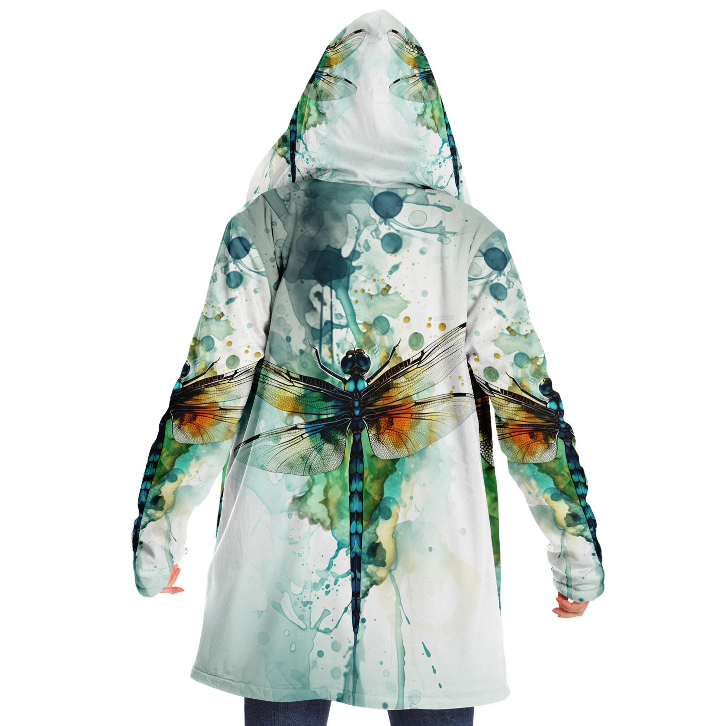 Aquatic Whisper Dragonfly Microfleece Cloak