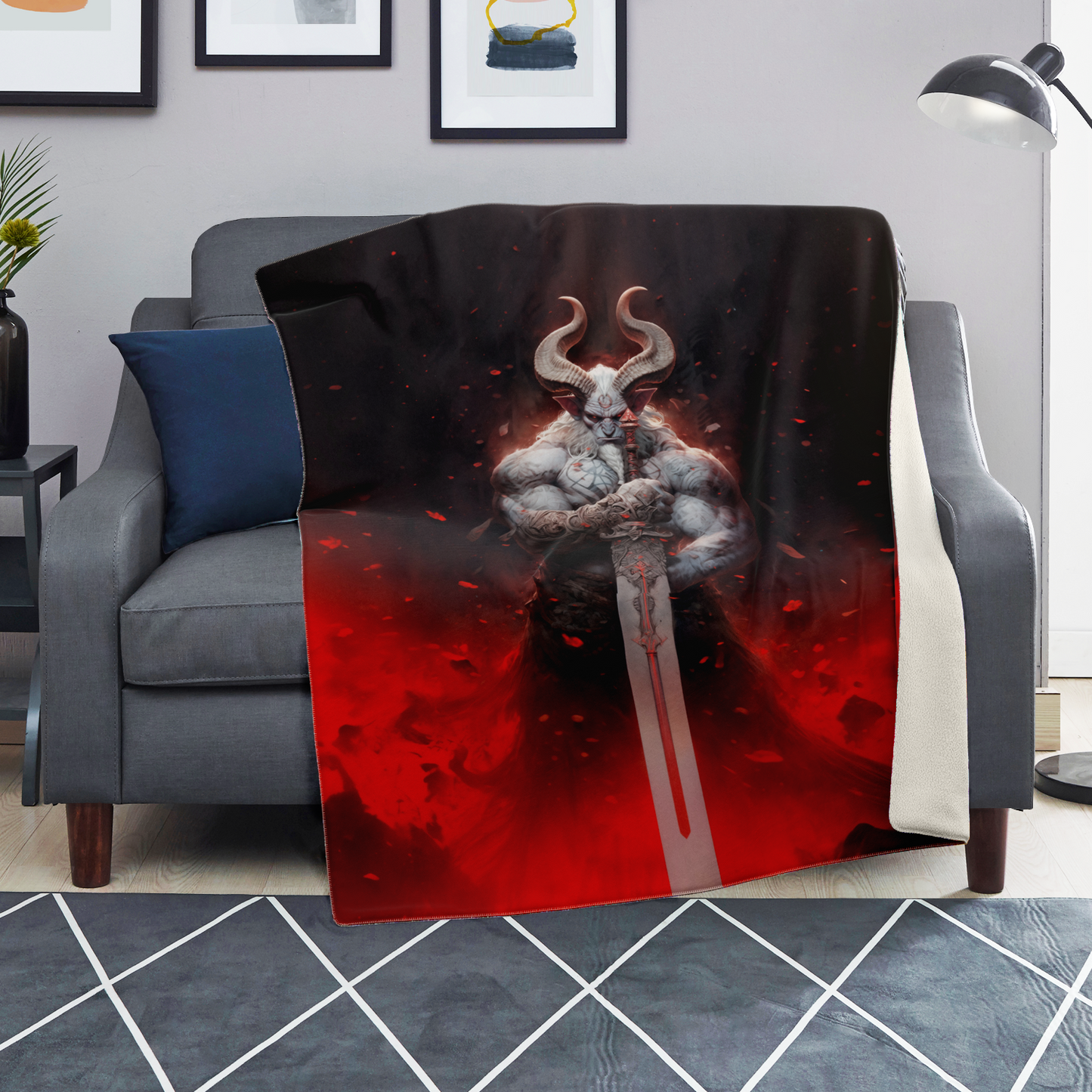 Premium Hellforge Minotaur Microfleece Blanket