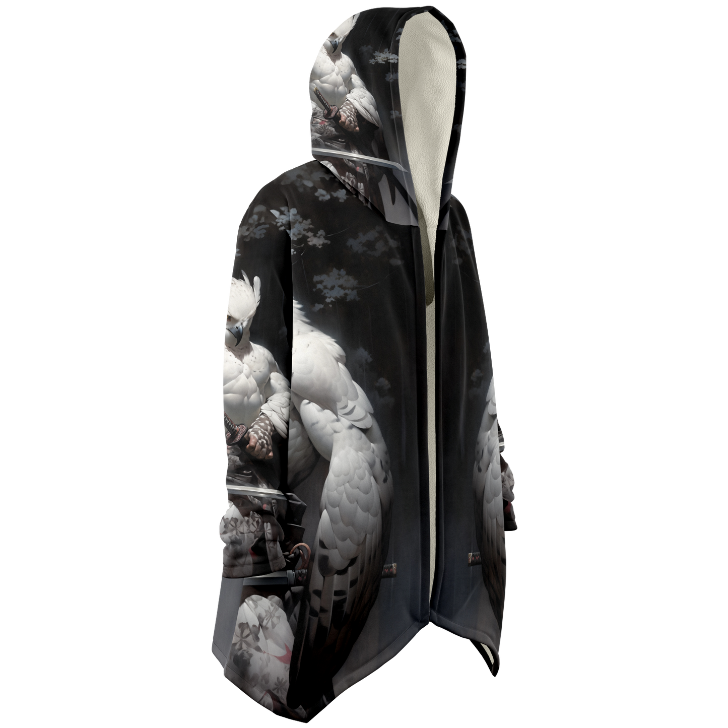 Falcon Owl Samurai Microfleece Cloak