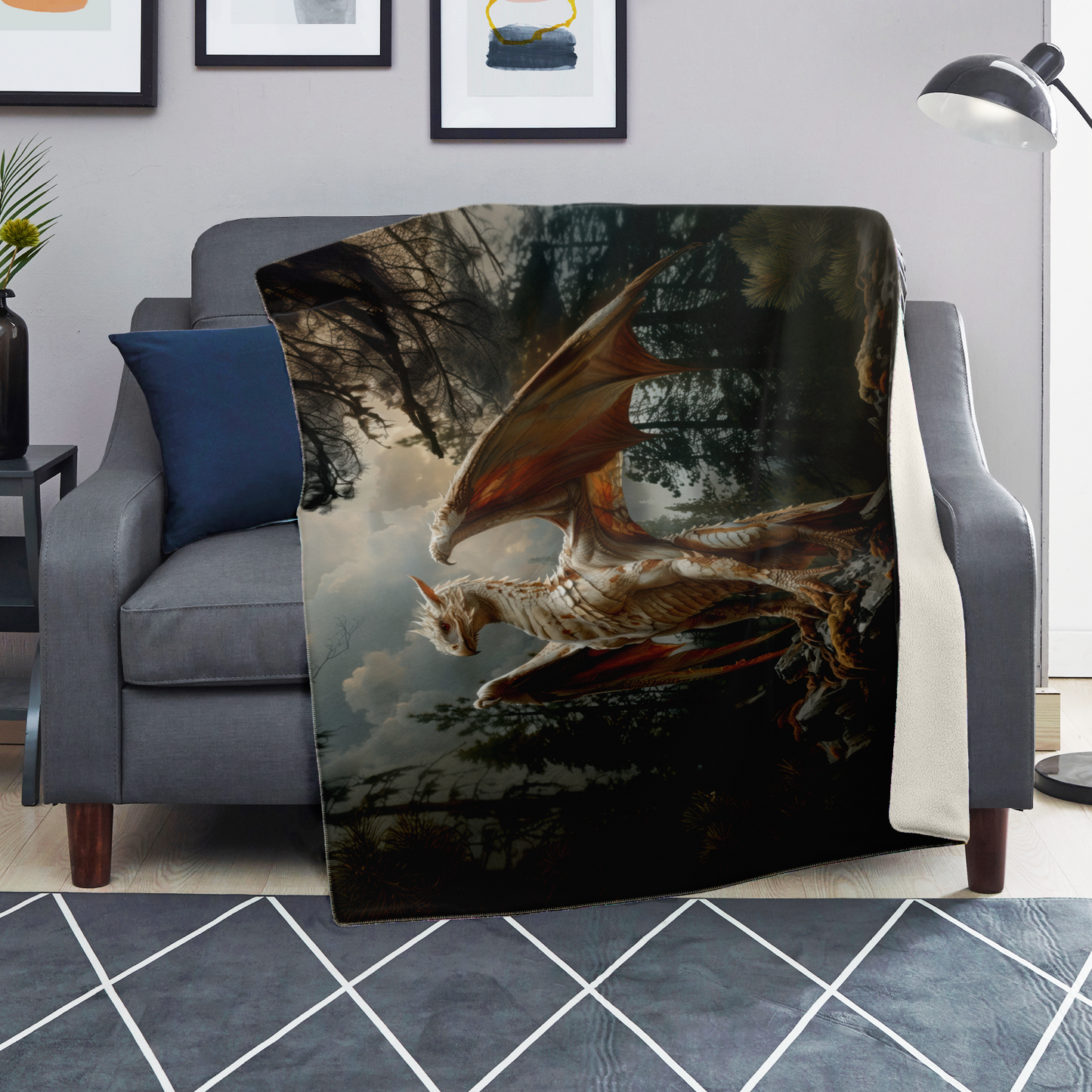 Forest Drake Premium Microfleece Blanket