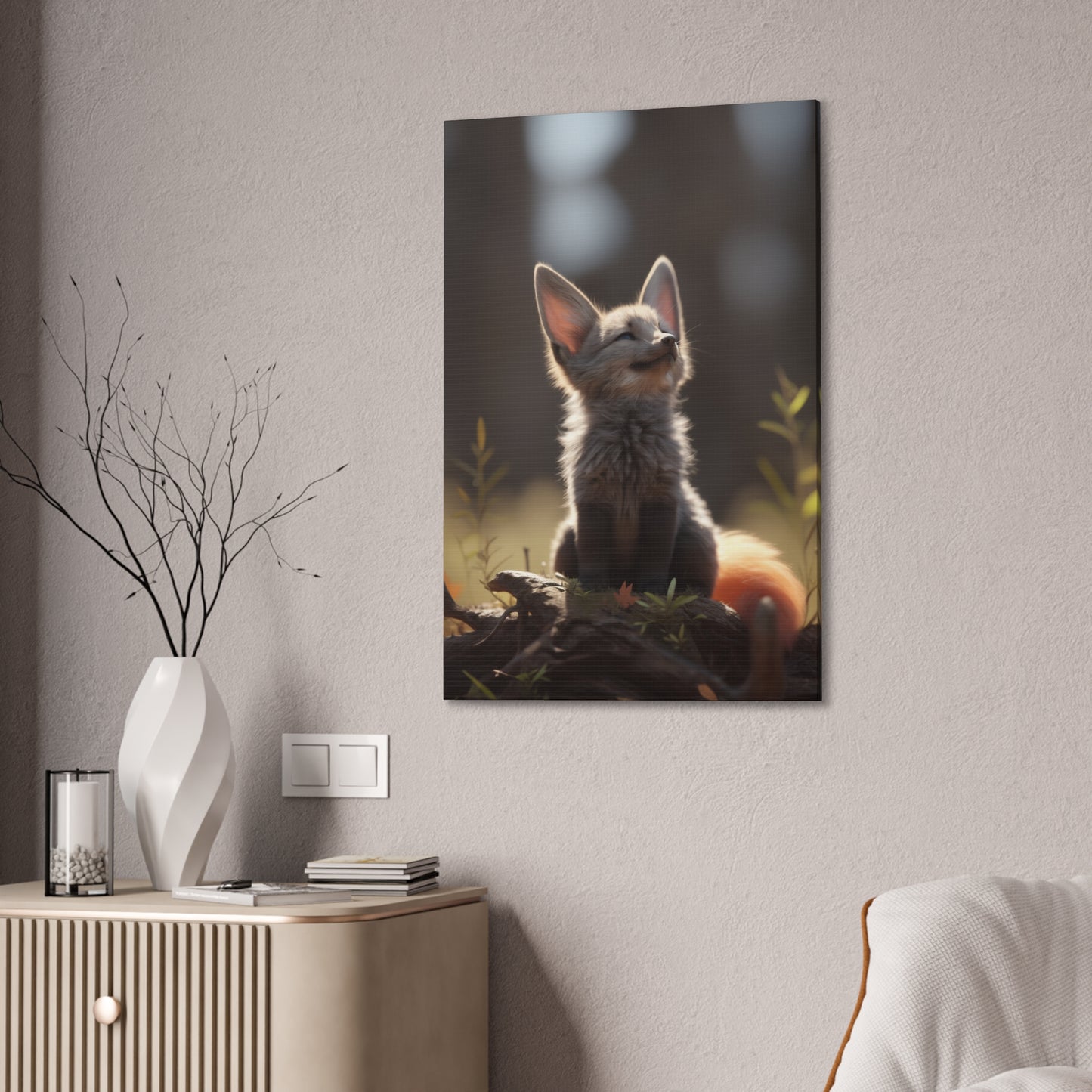 "Dawn Fox" Canvas Stretched, 0.75" - Print