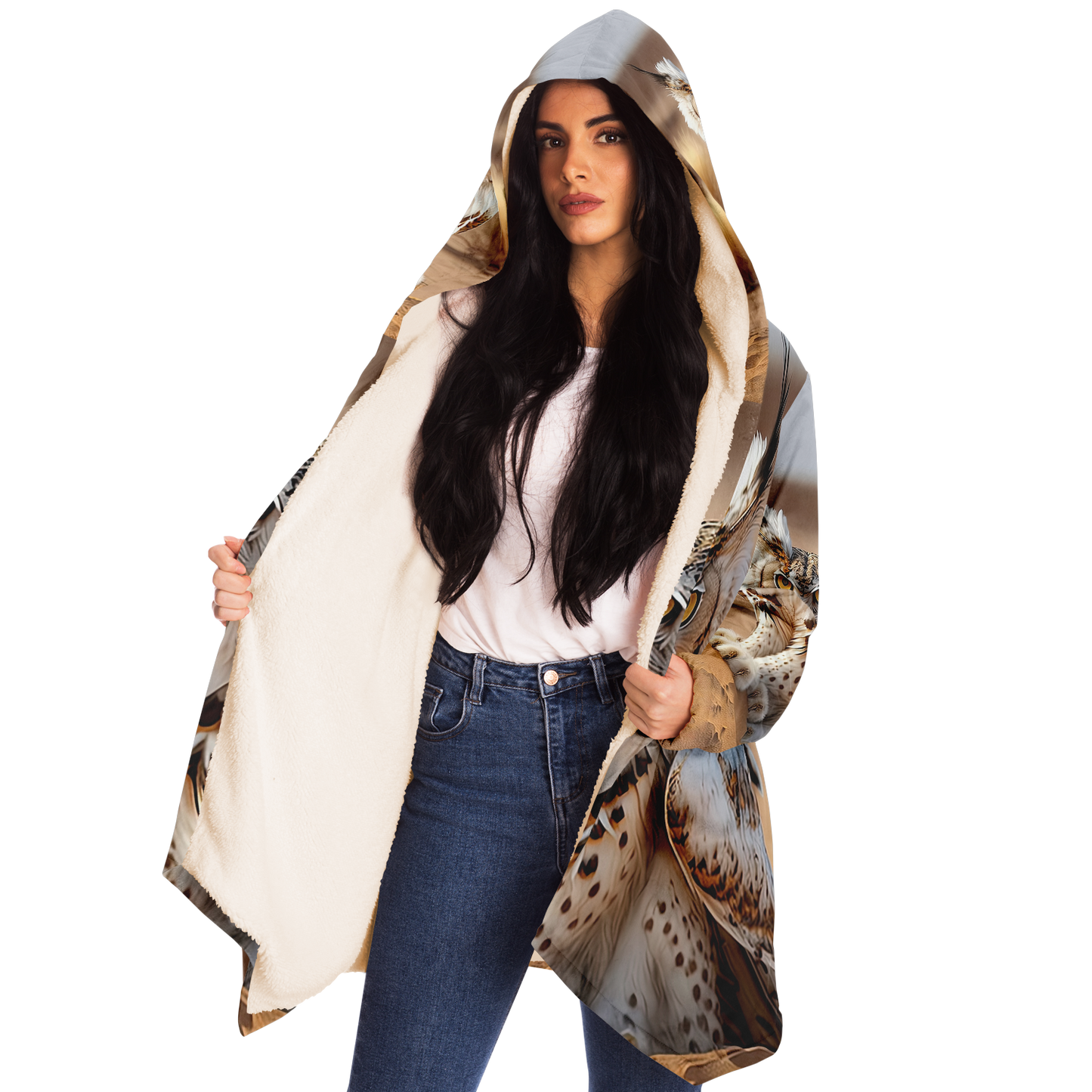 Lynx Owl Microfleece Cloak