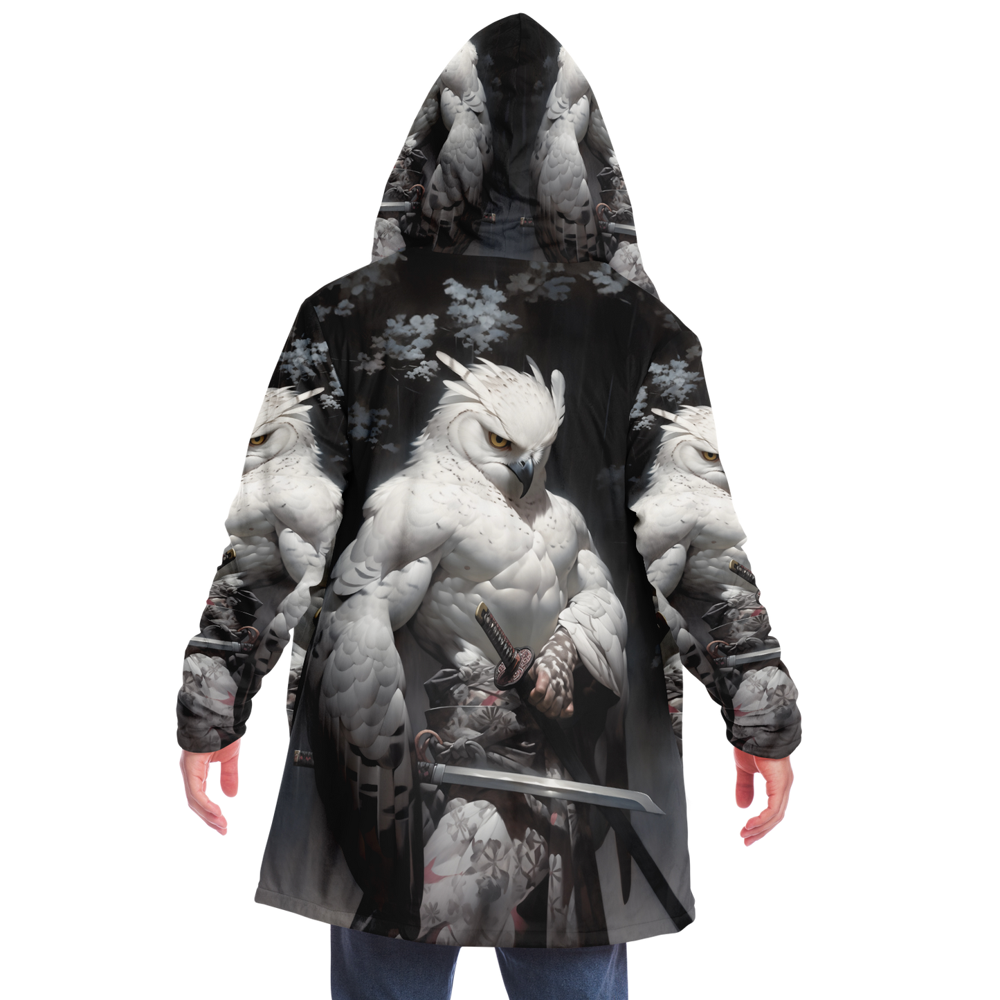 Falcon Owl Samurai Microfleece Cloak