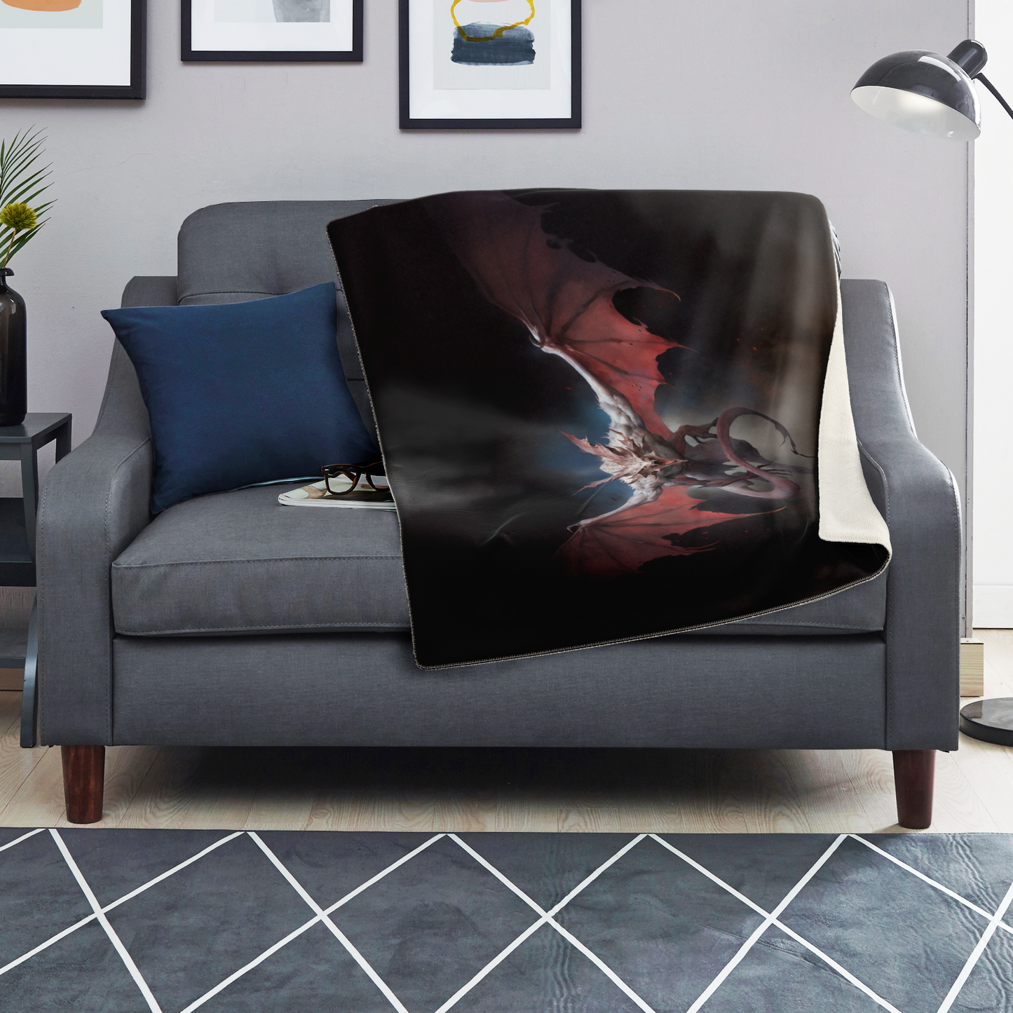 Winged Nightmare Premium Microfleece Blanket