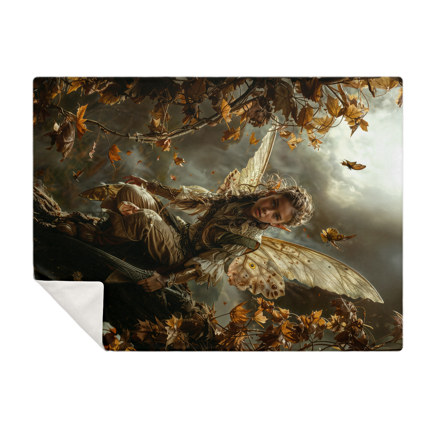 Autumns Winged Watcher Premium Microfleece Blanket