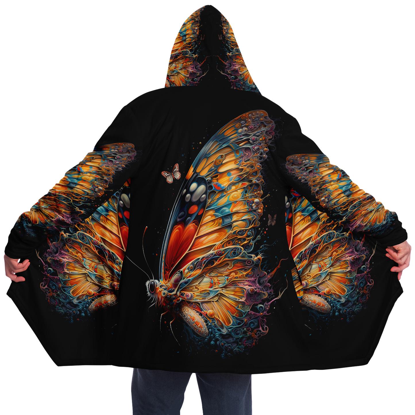 Liquid Mirage Butterfly Microfleece Cloak