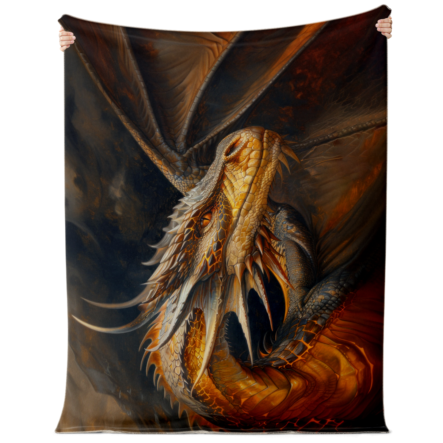 Fireheart - Grandfather Dragon Premium Microfleece Blanket