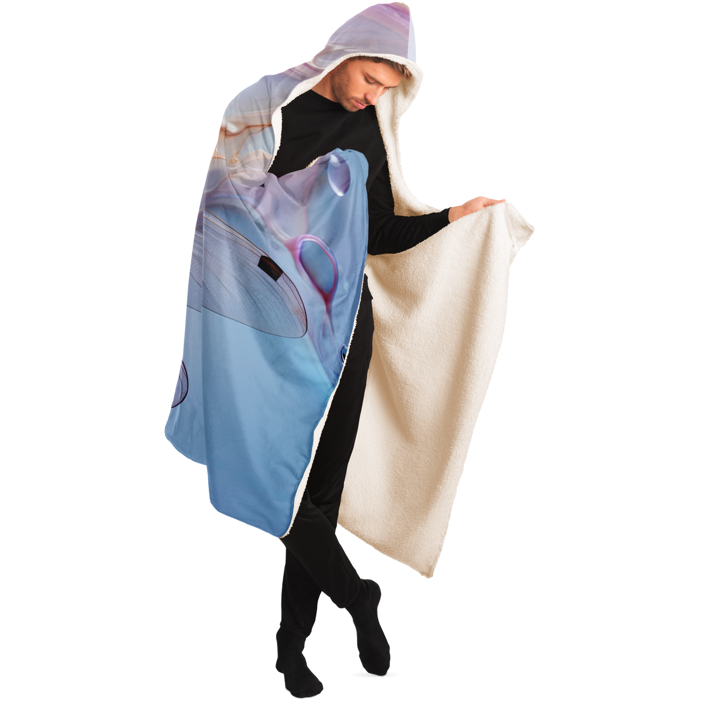 Indigo Glider Dragonfly Hooded Blanket