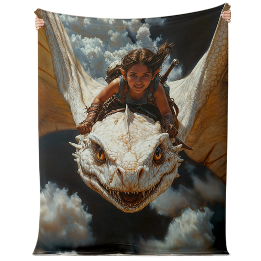 The Dragon Rider’s Smile Premium Microfleece Blanket