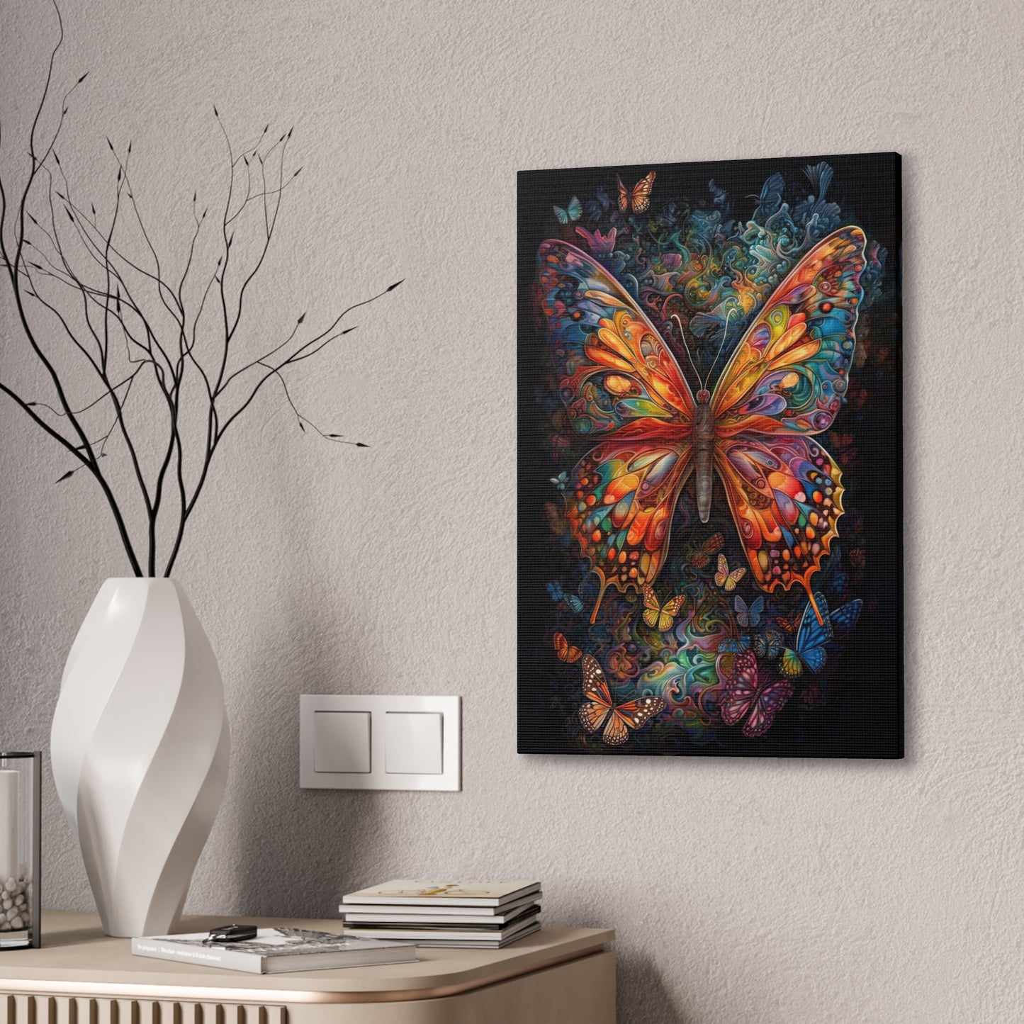 "Psychedelic Monarch" Canvas Stretched, 0.75" - Print