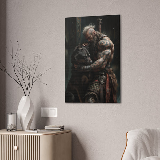 "Vikings Best Friend" Canvas Stretched, 0.75" - Print