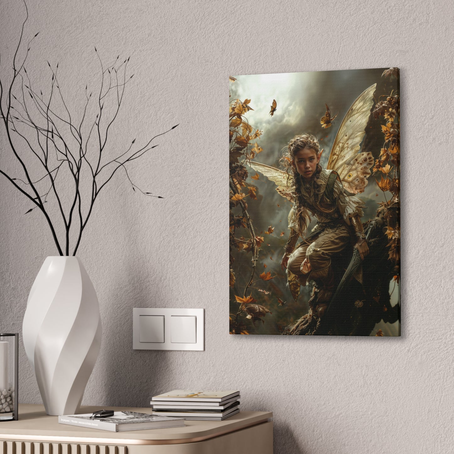 "Autumns Winged Watcher" Canvas Stretched, 0.75" - Print