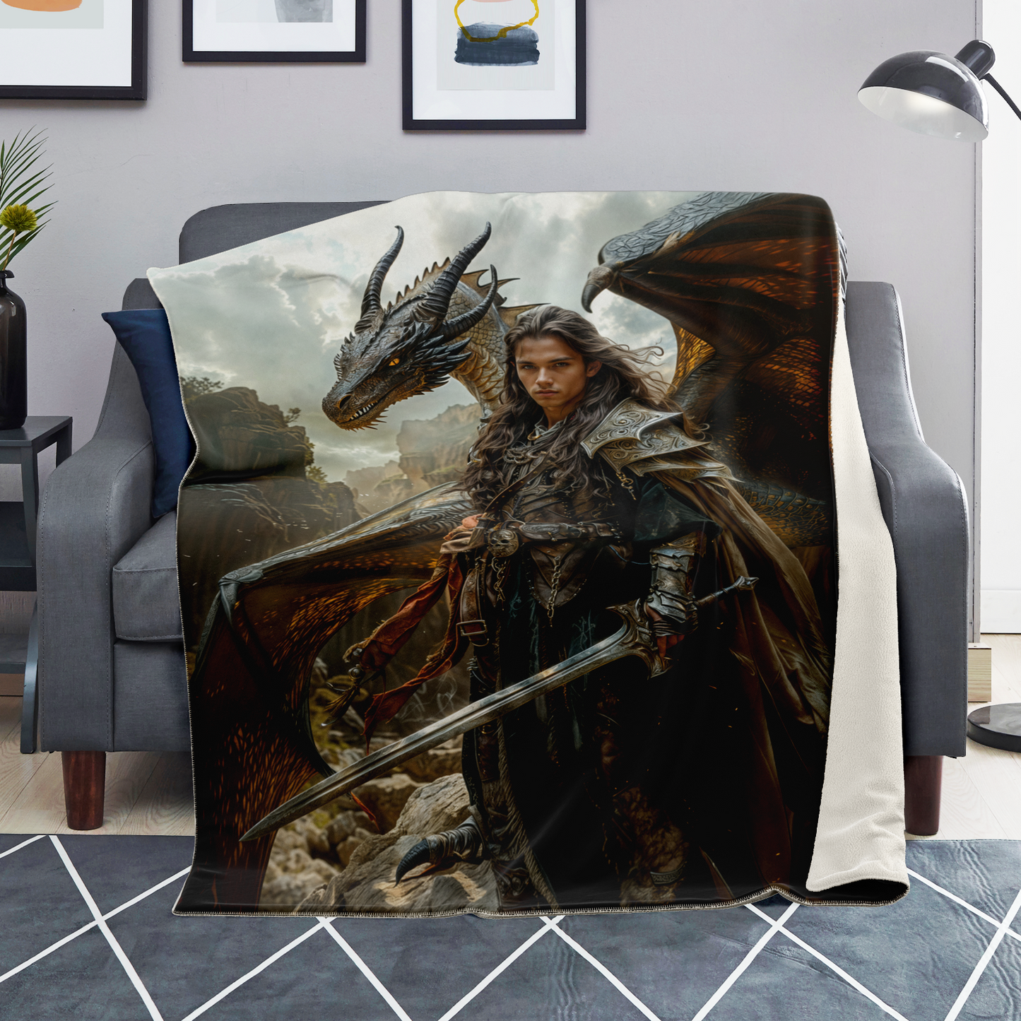 Oathbound by Fire and Steel Premium Microfleece Blanket