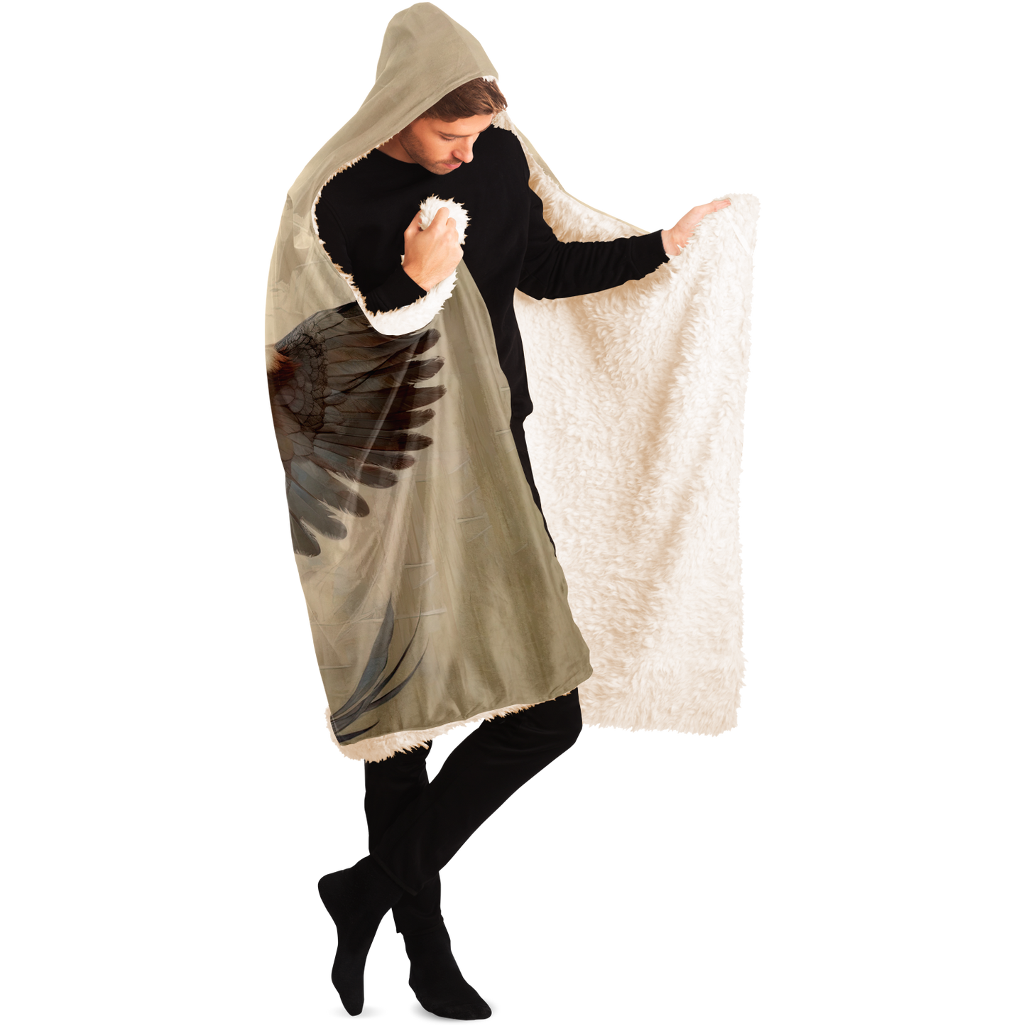 Winged Wildcat Hooded Blanket