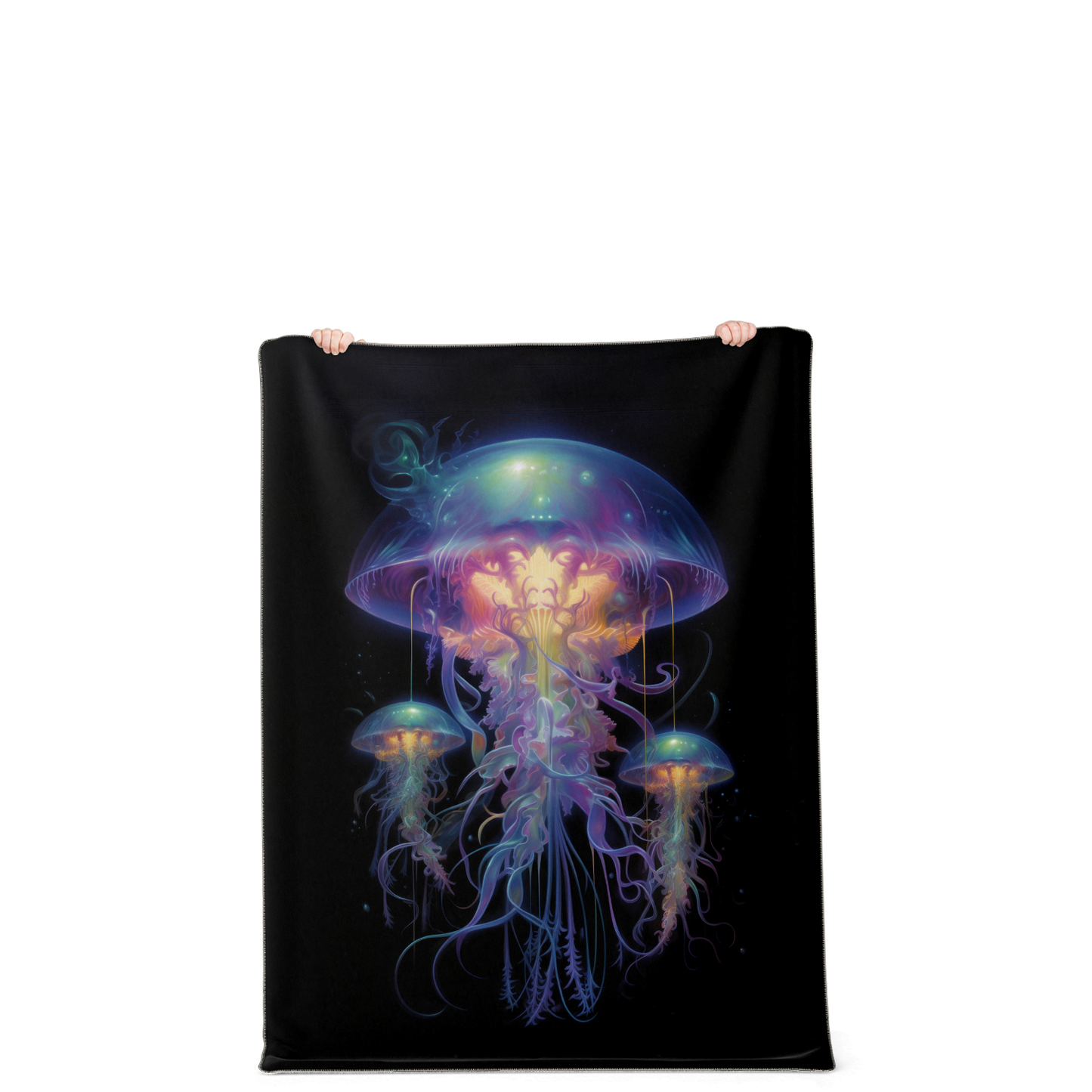 Space Jellyfish Premium Microfleece Blanket