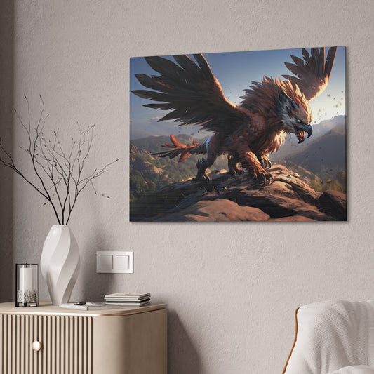 "Griffon Touchdown"  Canvas Stretched, 0.75" - Print