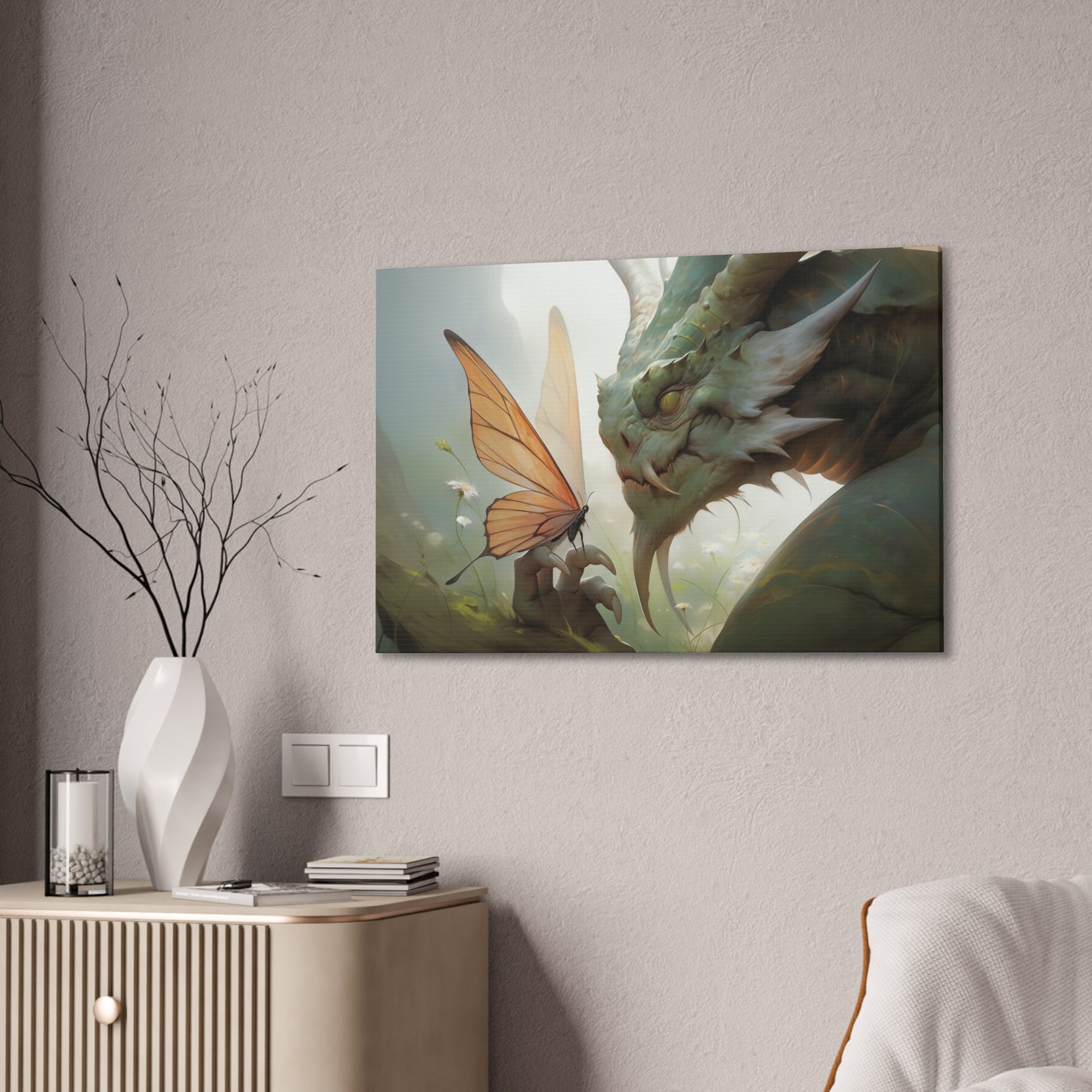 "Fire and Flutter"  Canvas Stretched, 0.75" - Print