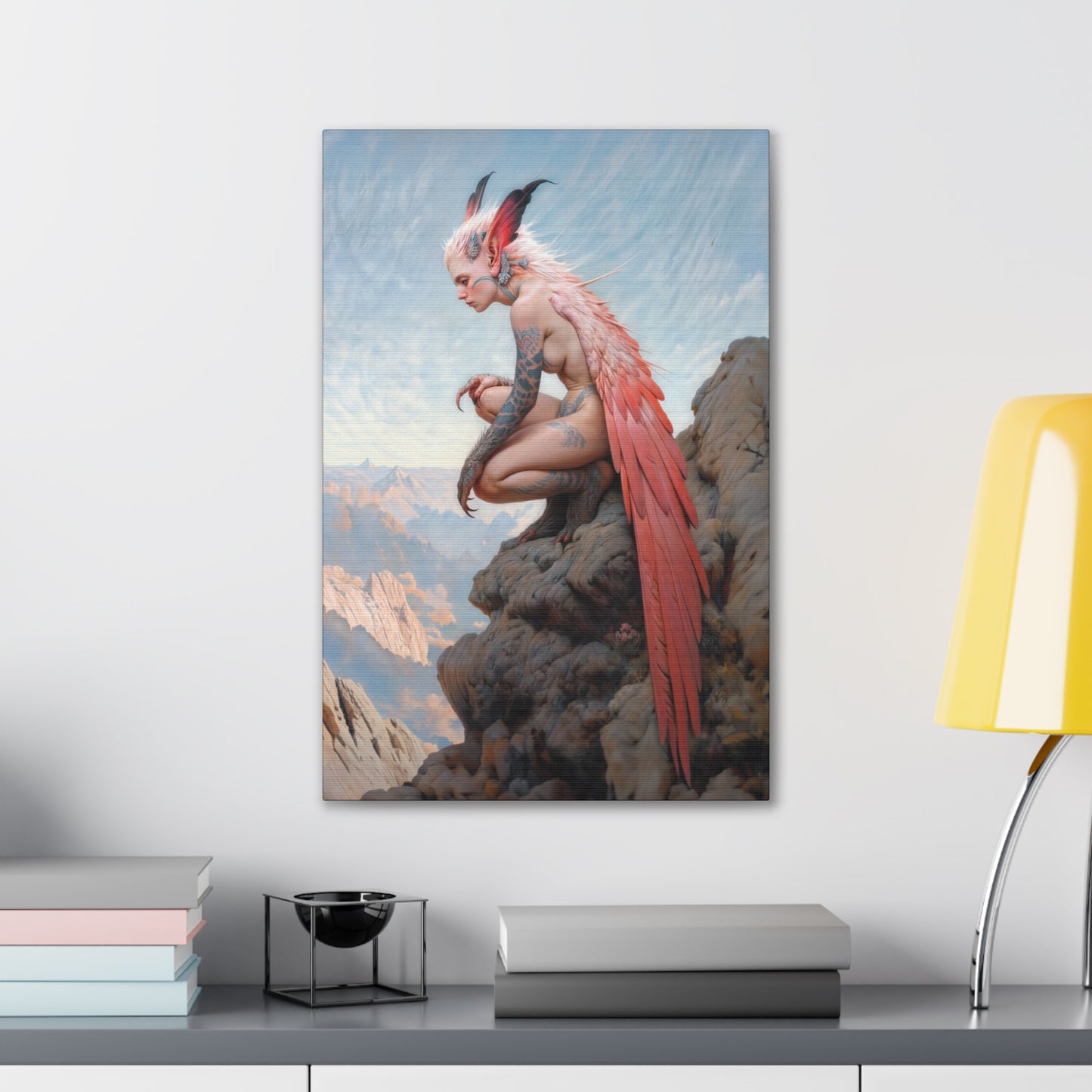 "The Crimson Harpy's Oath" Canvas Stretched, 0.75" - Print