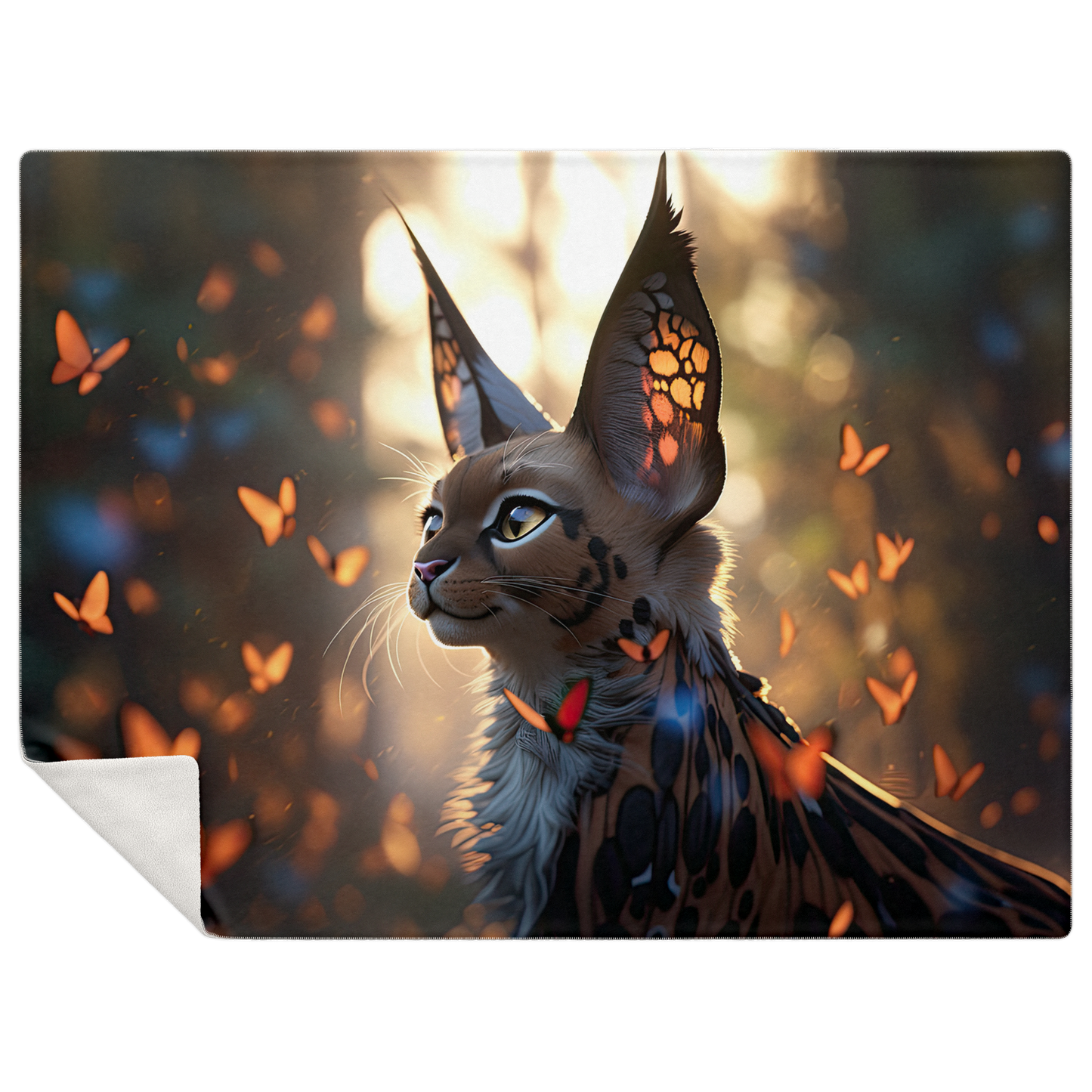 Premium Butterfly Cat Microfleece Blanket