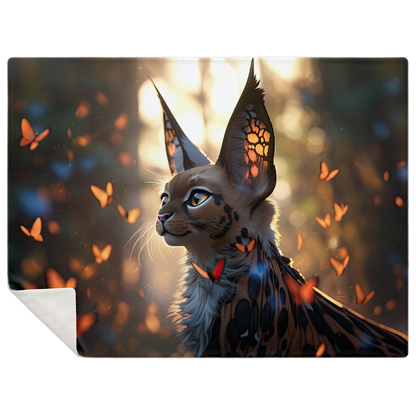 Premium Butterfly Cat Microfleece Blanket