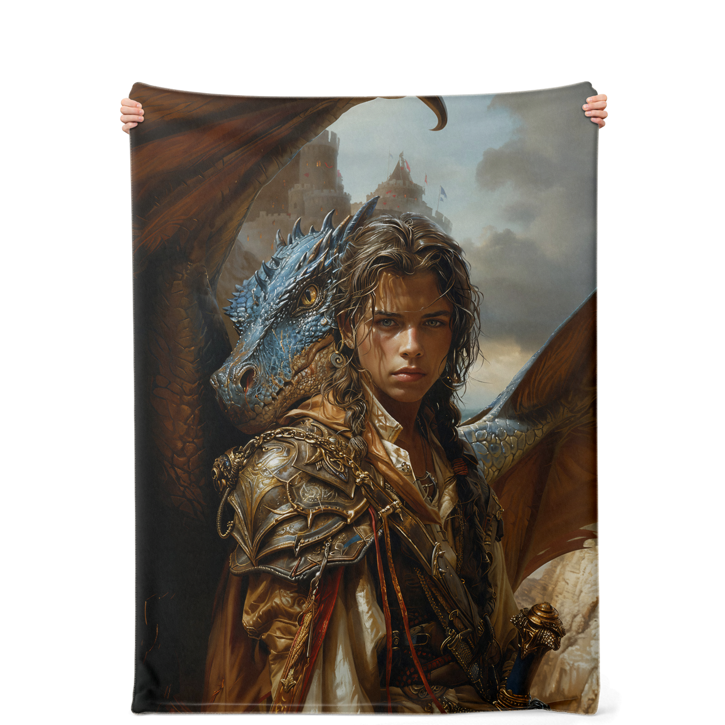 Adventurous Rogue And His Skyward Sidekick Premium Microfleece Blanket