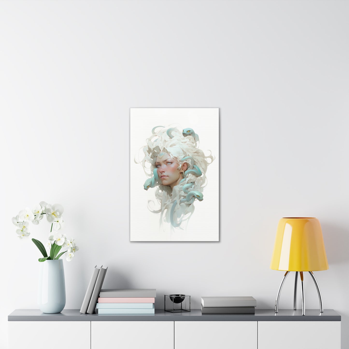 "White Medusa Queen" Canvas Stretched, 0.75" - Print