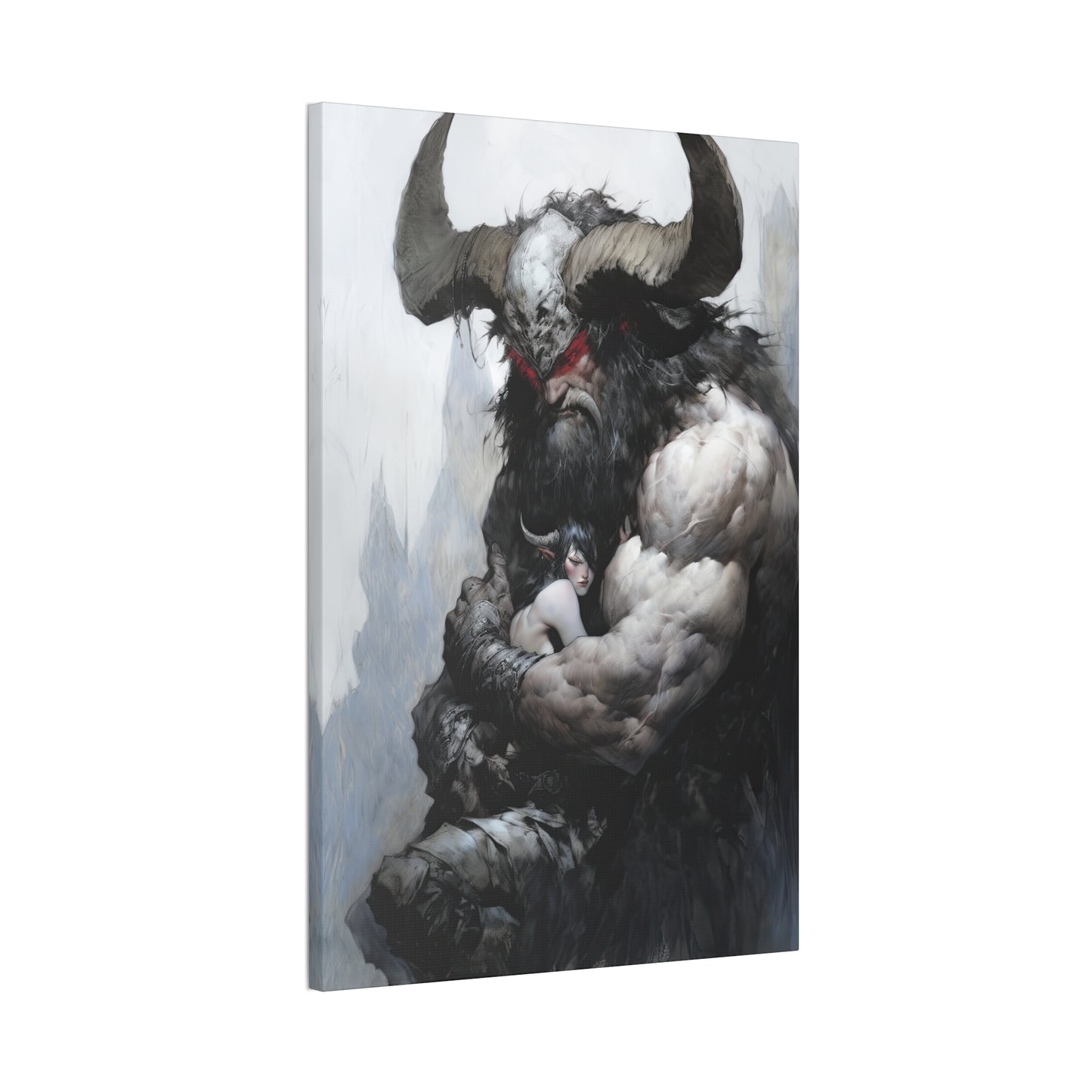 "Horned Protector" Canvas Stretched, 0.75" - Print