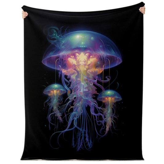 Space Jellyfish Premium Microfleece Blanket