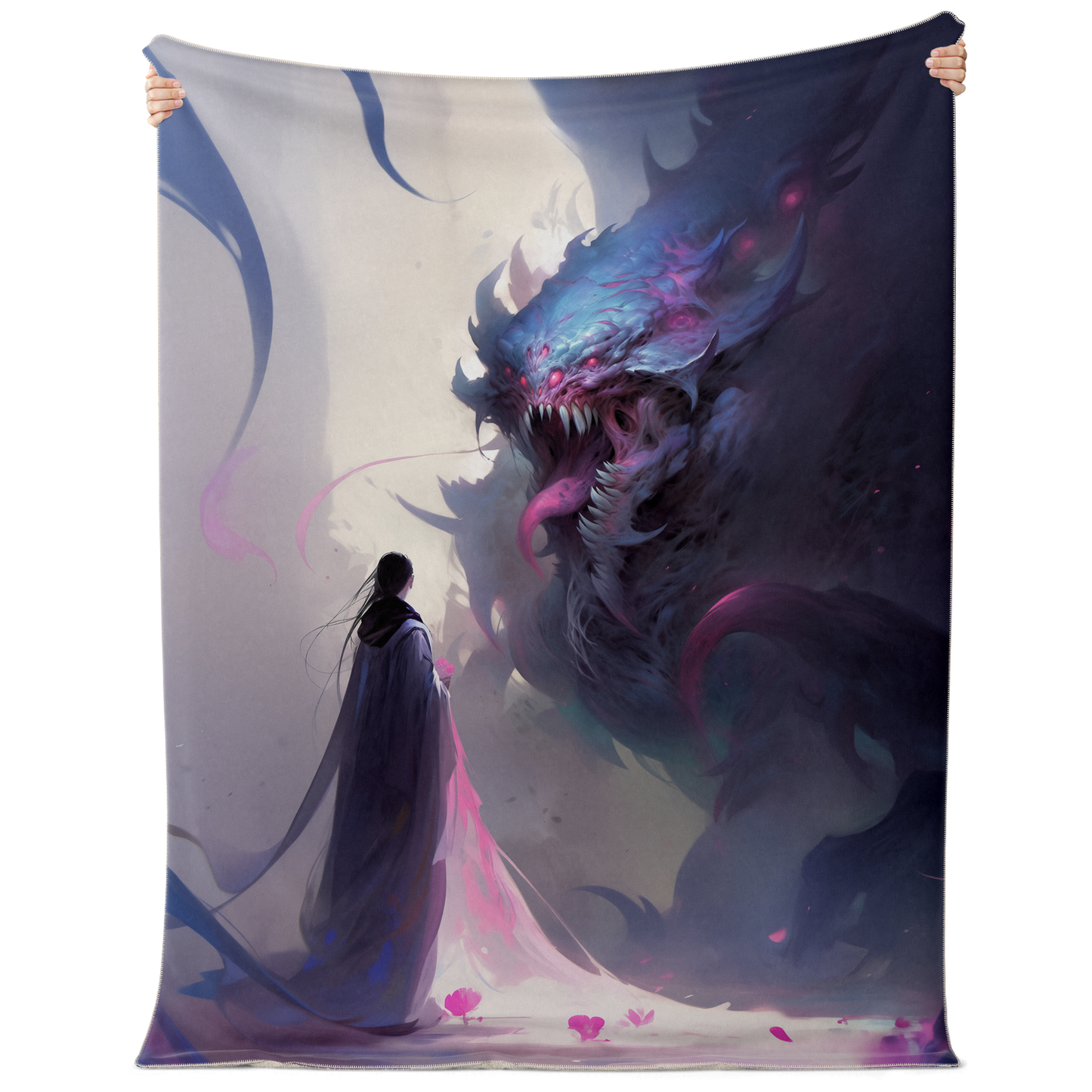 Kraken Of The Void Premium Microfleece Blanket