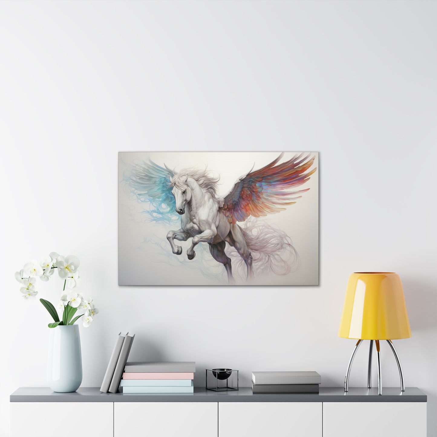 "Aqua Fire Pegasus"  Canvas Stretched, 0.75" - Print