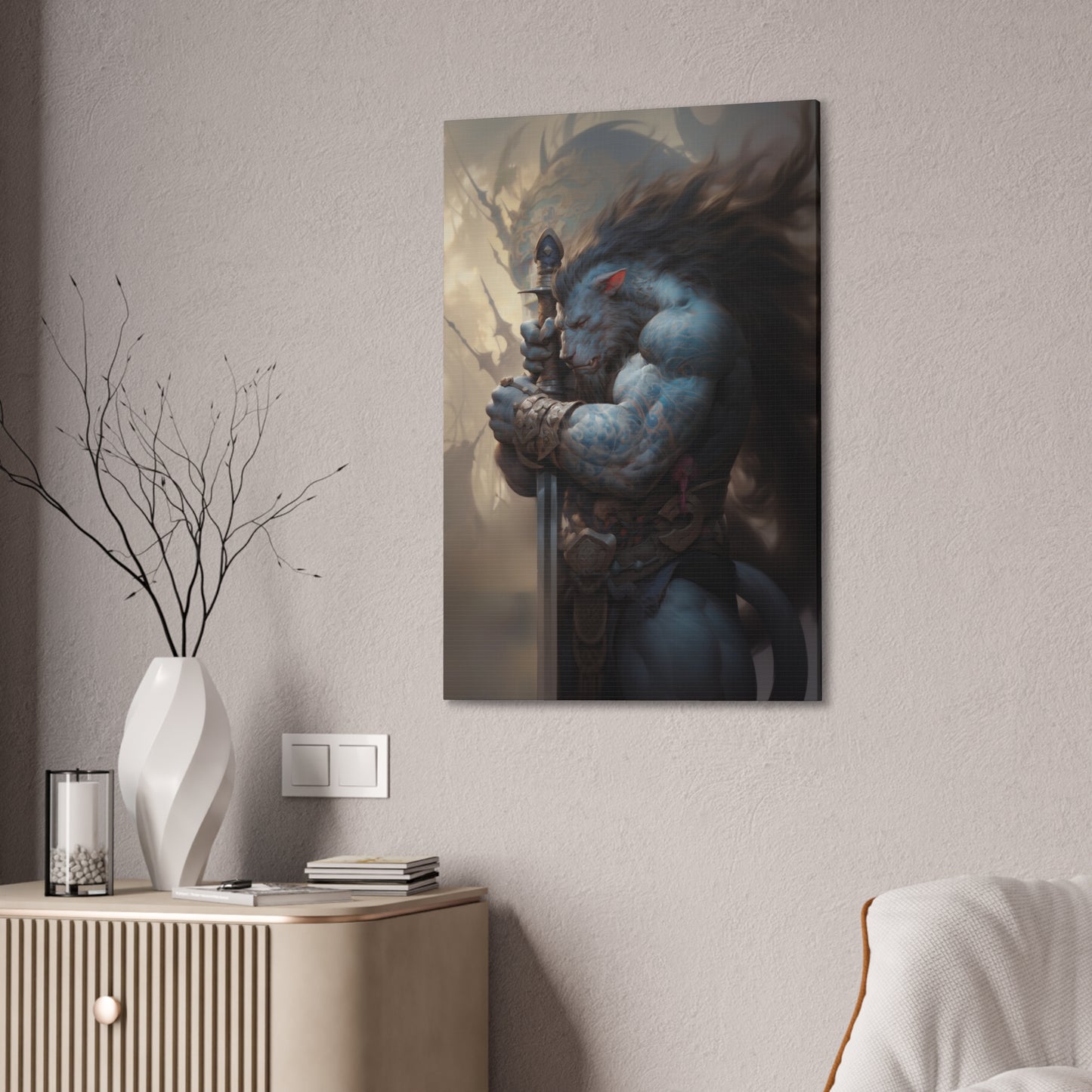 "Werewolf Warrior" Canvas Stretched, 0.75" - Print