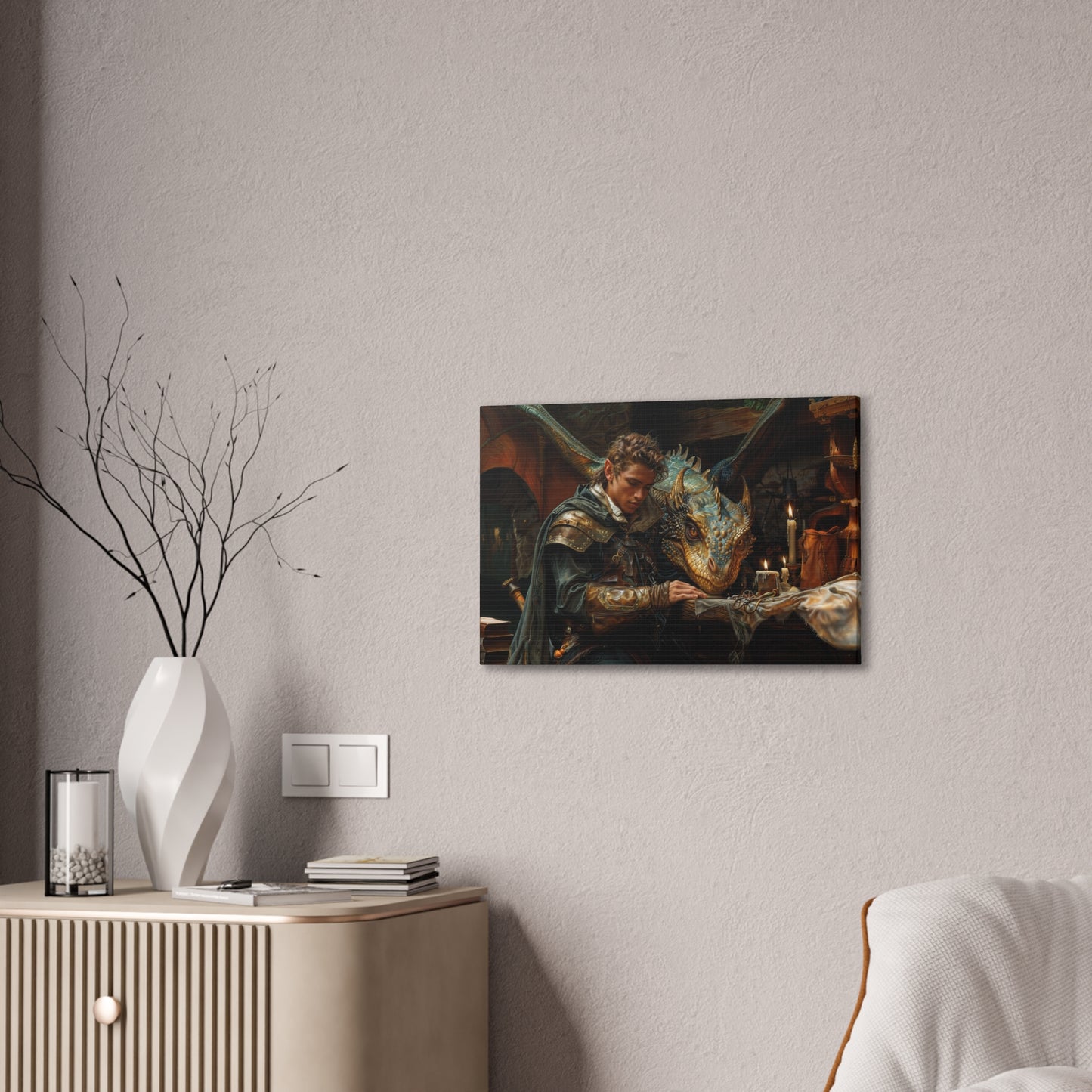 "Candlelit Companions"  Canvas Stretched, 0.75" - Print