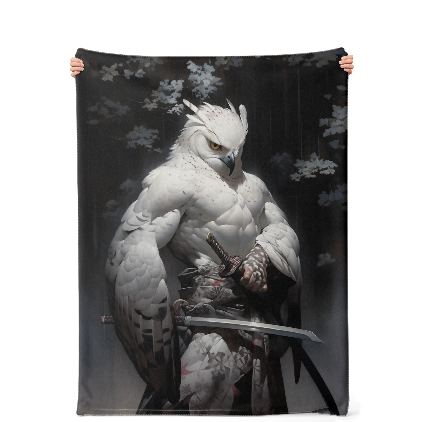 Falcon Owl Samurai Premium Microfleece Blanket