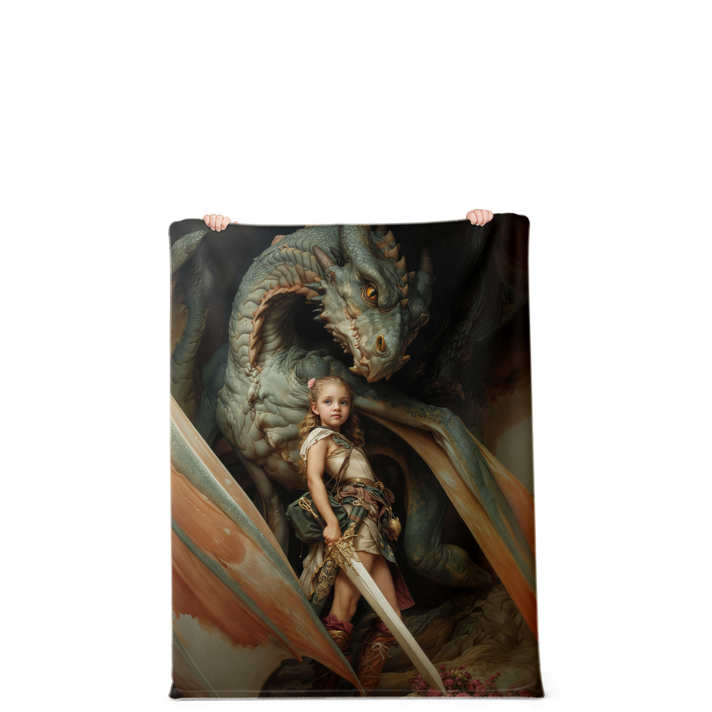 Little Maiden Warrior Premium Microfleece Blanket