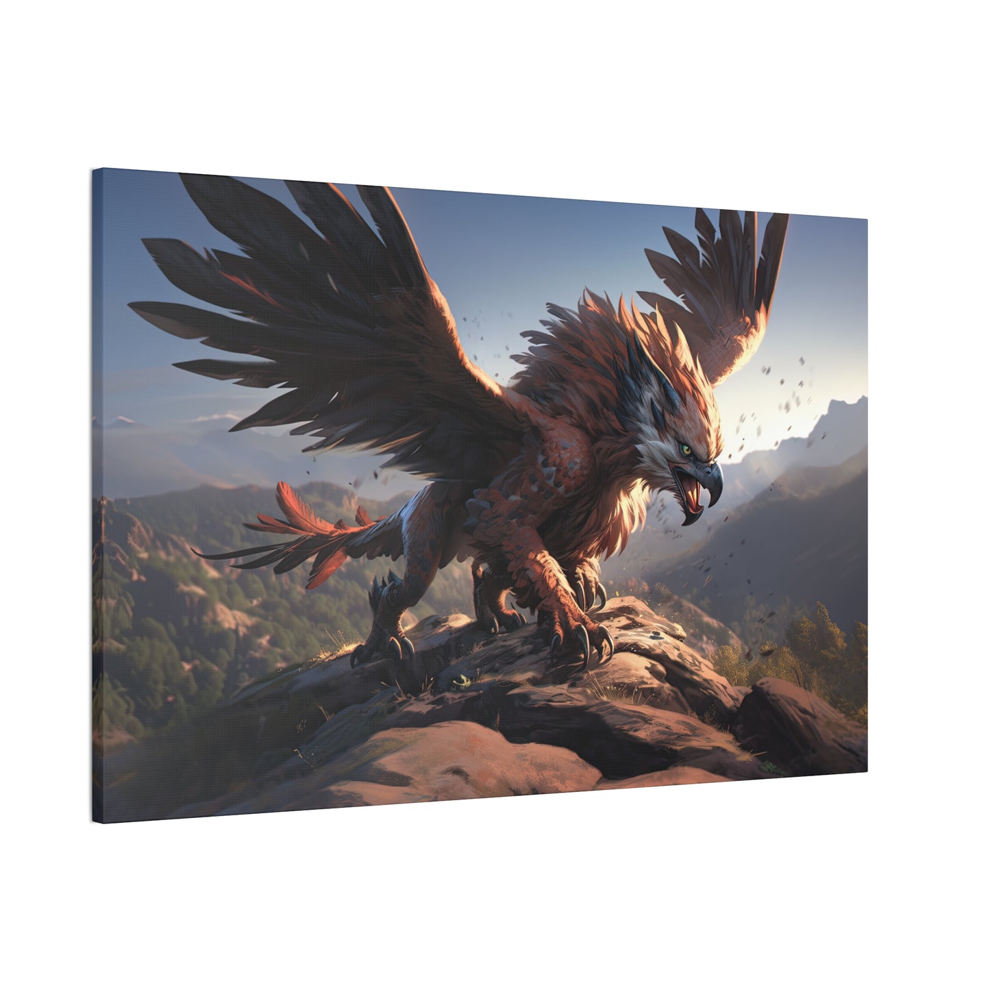 "Griffon Touchdown"  Canvas Stretched, 0.75" - Print