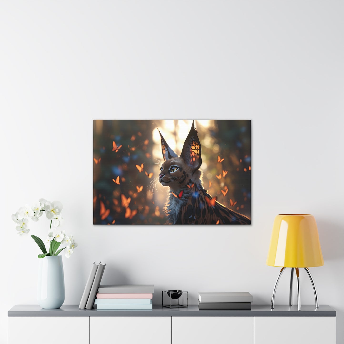 "Butterfly Cat"  Canvas Stretched, 0.75" - Print